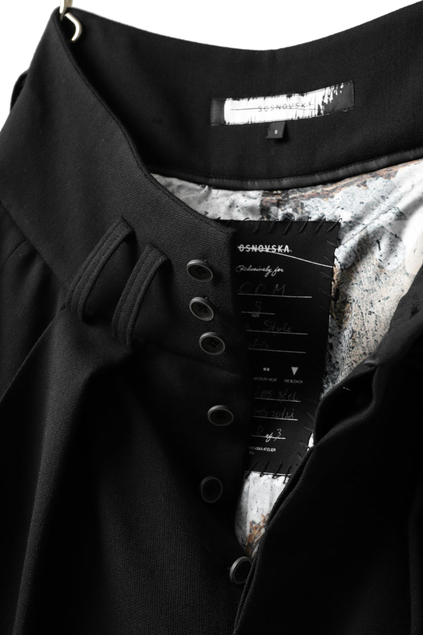 画像をギャラリービューアに読み込む, SOSNOVSKA exclusive CLOWN STYLE PANTS / WOOL STRETCH (BLACK)