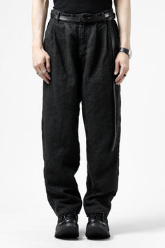 画像をギャラリービューアに読み込む, ISAMU KATAYAMA BACKLASH TAPERED TROUSERS / GARMENT NATURAL DYED LINEN CANVAS (SUMI)