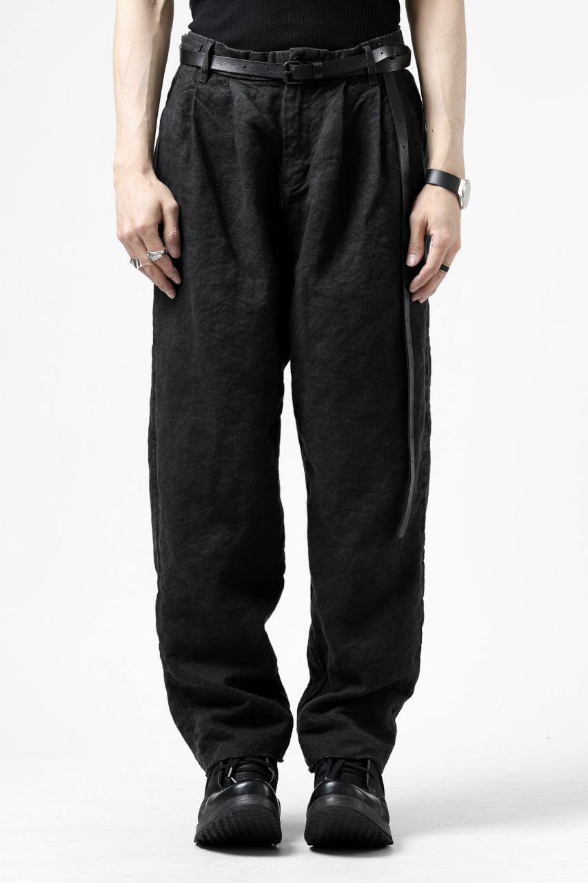 画像をギャラリービューアに読み込む, ISAMU KATAYAMA BACKLASH TAPERED TROUSERS / GARMENT NATURAL DYED LINEN CANVAS (SUMI)
