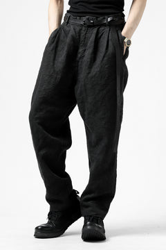 画像をギャラリービューアに読み込む, ISAMU KATAYAMA BACKLASH TAPERED TROUSERS / GARMENT NATURAL DYED LINEN CANVAS (SUMI)