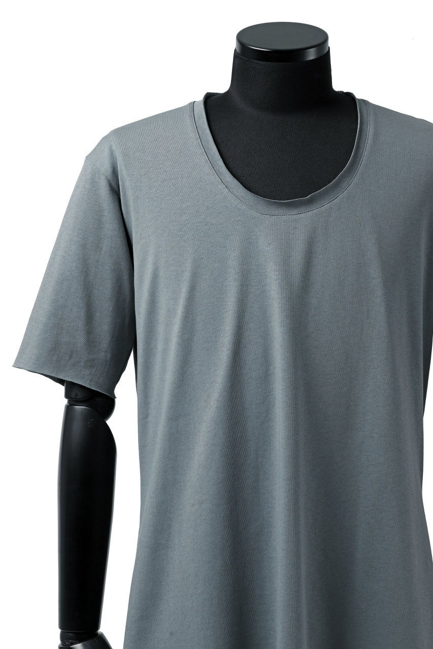 Load image into Gallery viewer, ierib exclusive raw edge Tee type-R  / light jersey (BLUE GREY)