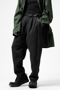 画像をギャラリービューアに読み込む, ISAMU KATAYAMA BACKLASH TAPERED TROUSERS / GARMENT NATURAL DYED LINEN CANVAS (SUMI)