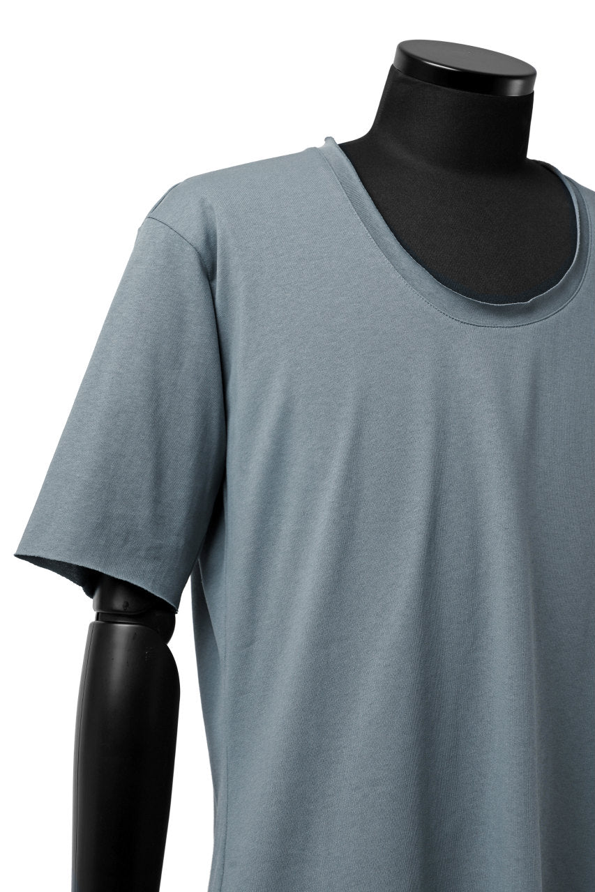 Load image into Gallery viewer, ierib exclusive raw edge Tee type-R  / light jersey (BLUE GREY)