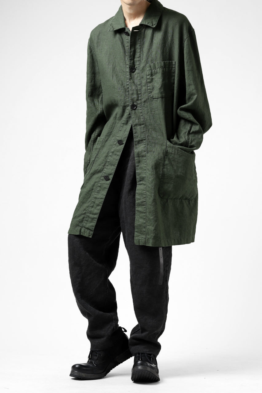 画像をギャラリービューアに読み込む, ISAMU KATAYAMA BACKLASH TAPERED TROUSERS / GARMENT NATURAL DYED LINEN CANVAS (SUMI)