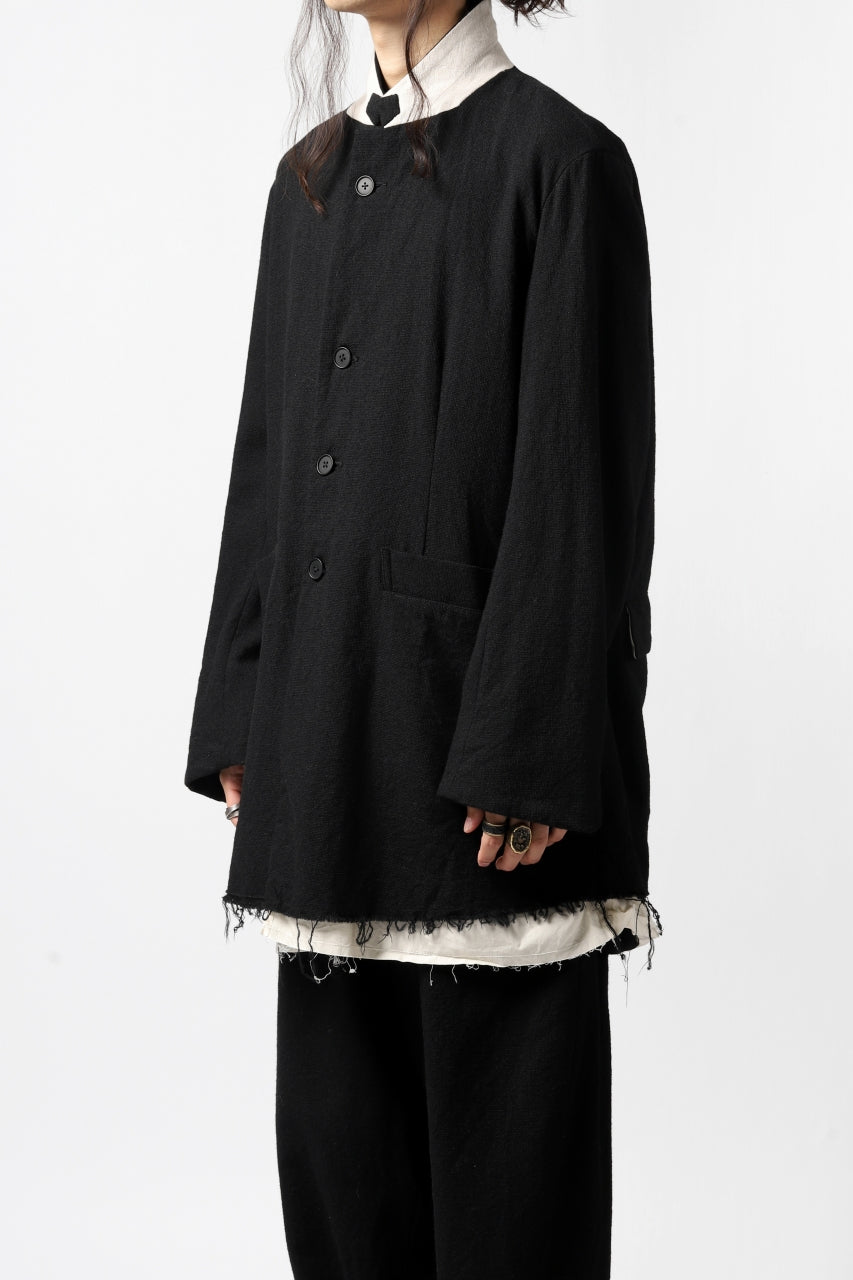 画像をギャラリービューアに読み込む, KLASICA BASTILLE PILGRIM BLAZER / OFF TWEED WOOL (BLACK)