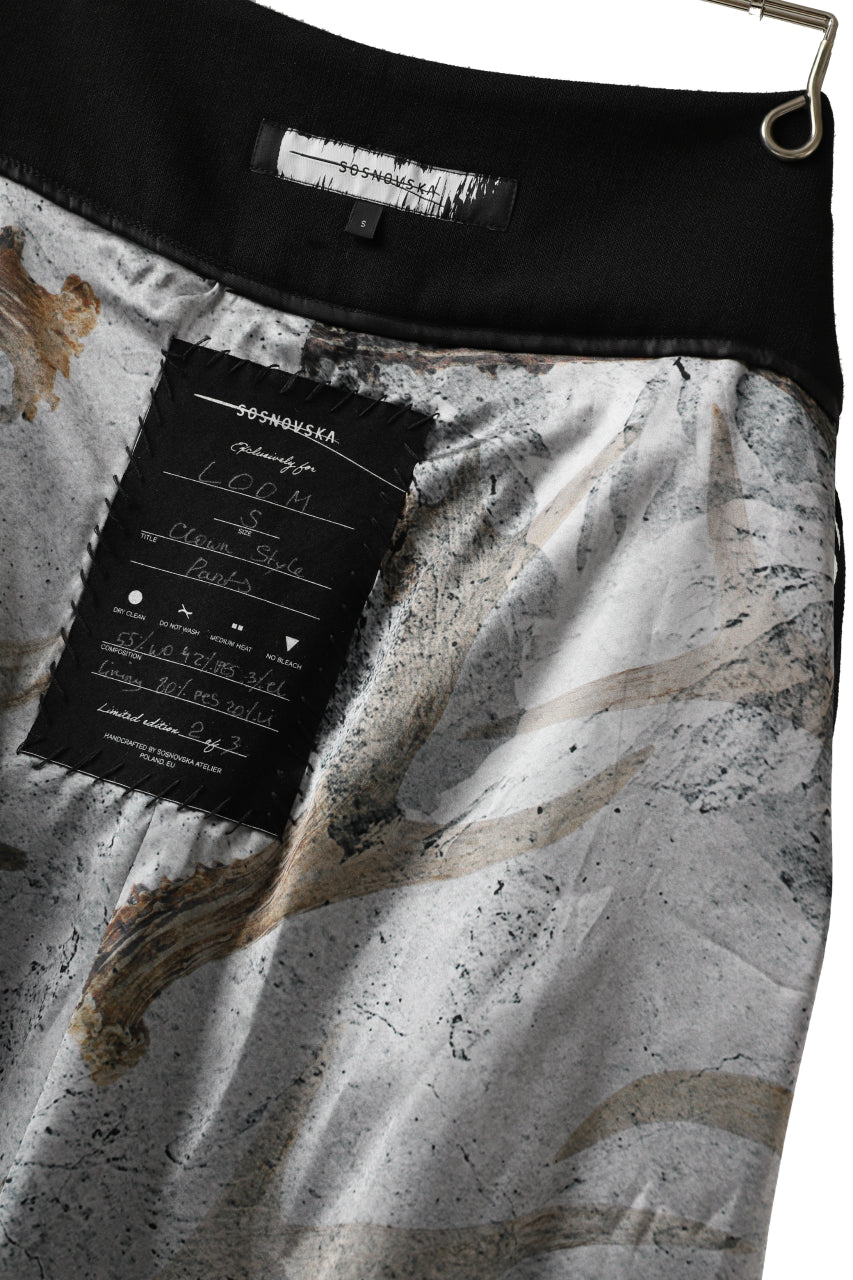 画像をギャラリービューアに読み込む, SOSNOVSKA exclusive CLOWN STYLE PANTS / WOOL STRETCH (BLACK)
