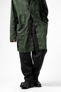 画像をギャラリービューアに読み込む, ISAMU KATAYAMA BACKLASH TAPERED TROUSERS / GARMENT NATURAL DYED LINEN CANVAS (SUMI)