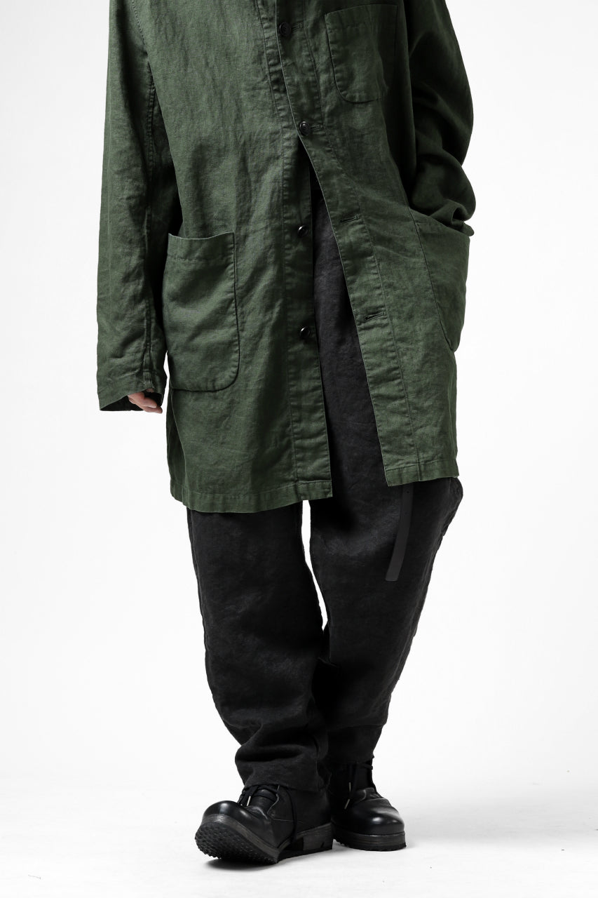 画像をギャラリービューアに読み込む, ISAMU KATAYAMA BACKLASH TAPERED TROUSERS / GARMENT NATURAL DYED LINEN CANVAS (SUMI)