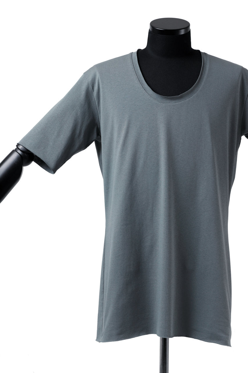 Load image into Gallery viewer, ierib exclusive raw edge Tee type-R  / light jersey (BLUE GREY)
