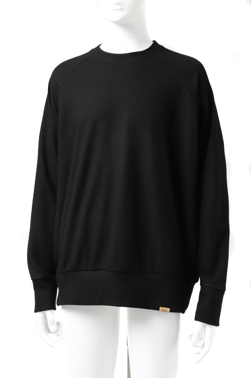 画像をギャラリービューアに読み込む, COLINA RAGLAN SWEAT PULLOVER / SUPER 140s WASHABLE WOOL (BLACK)