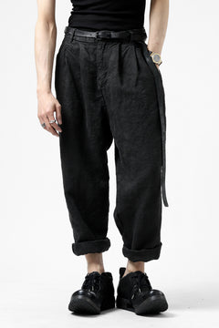 画像をギャラリービューアに読み込む, ISAMU KATAYAMA BACKLASH TAPERED TROUSERS / GARMENT NATURAL DYED LINEN CANVAS (SUMI)