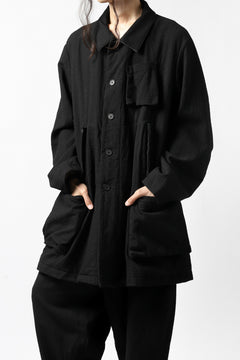 画像をギャラリービューアに読み込む, KLASICA KISTE-TWEED SHORT COAT / OFF TWEED WOOL (BLACK)