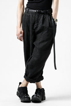 画像をギャラリービューアに読み込む, ISAMU KATAYAMA BACKLASH TAPERED TROUSERS / GARMENT NATURAL DYED LINEN CANVAS (SUMI)
