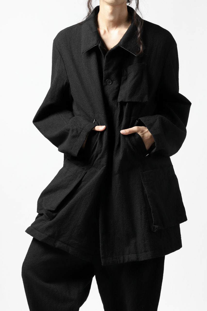 画像をギャラリービューアに読み込む, KLASICA KISTE-TWEED SHORT COAT / OFF TWEED WOOL (BLACK)