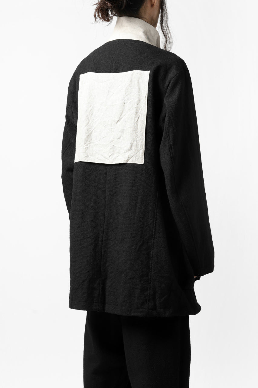 画像をギャラリービューアに読み込む, KLASICA KISTE-TWEED SHORT COAT / OFF TWEED WOOL (BLACK)