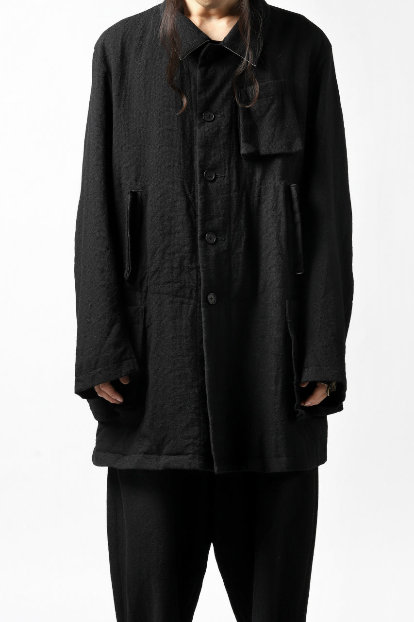 画像をギャラリービューアに読み込む, KLASICA KISTE-TWEED SHORT COAT / OFF TWEED WOOL (BLACK)