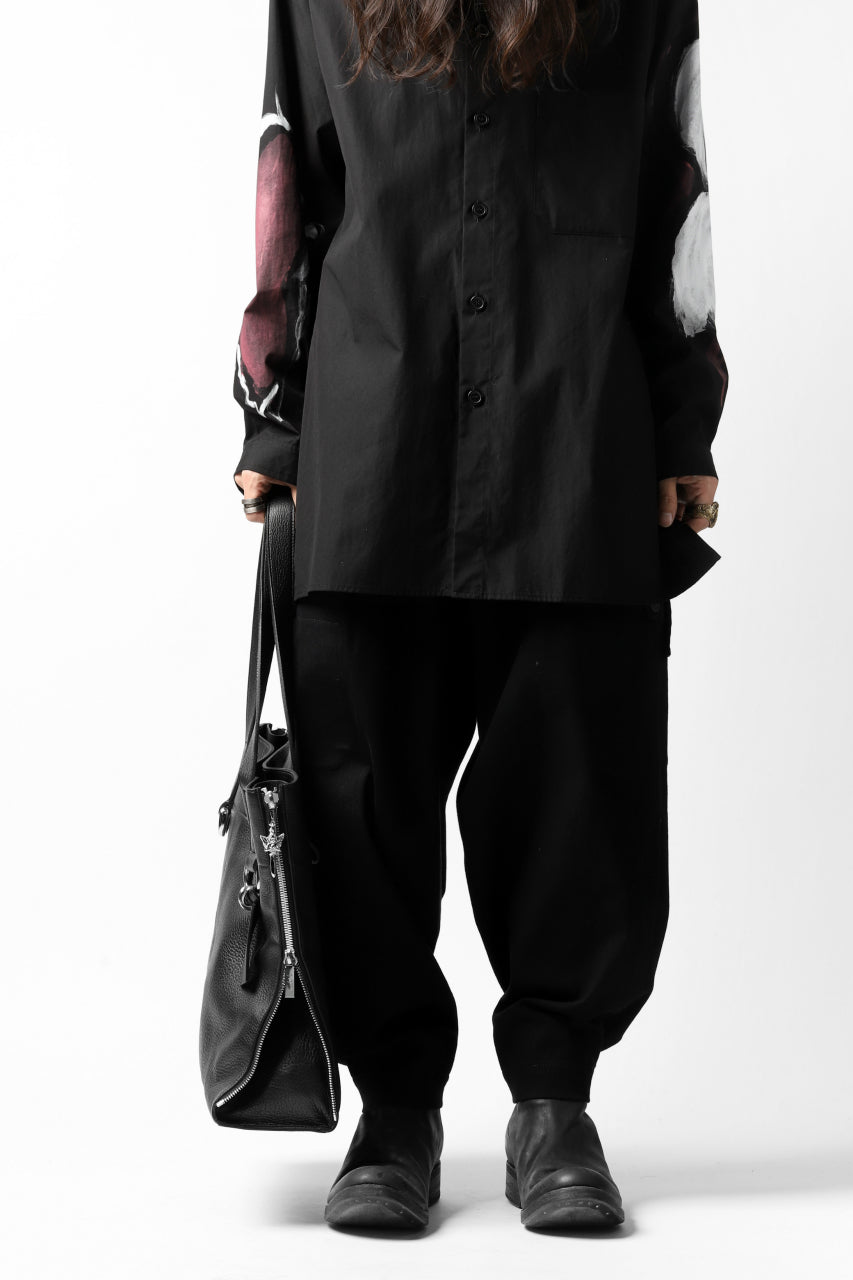 discord Yohji Yamamoto DEER SHRINK SKIN SIDE ZIPPED TOTE BAG (BLACK)
