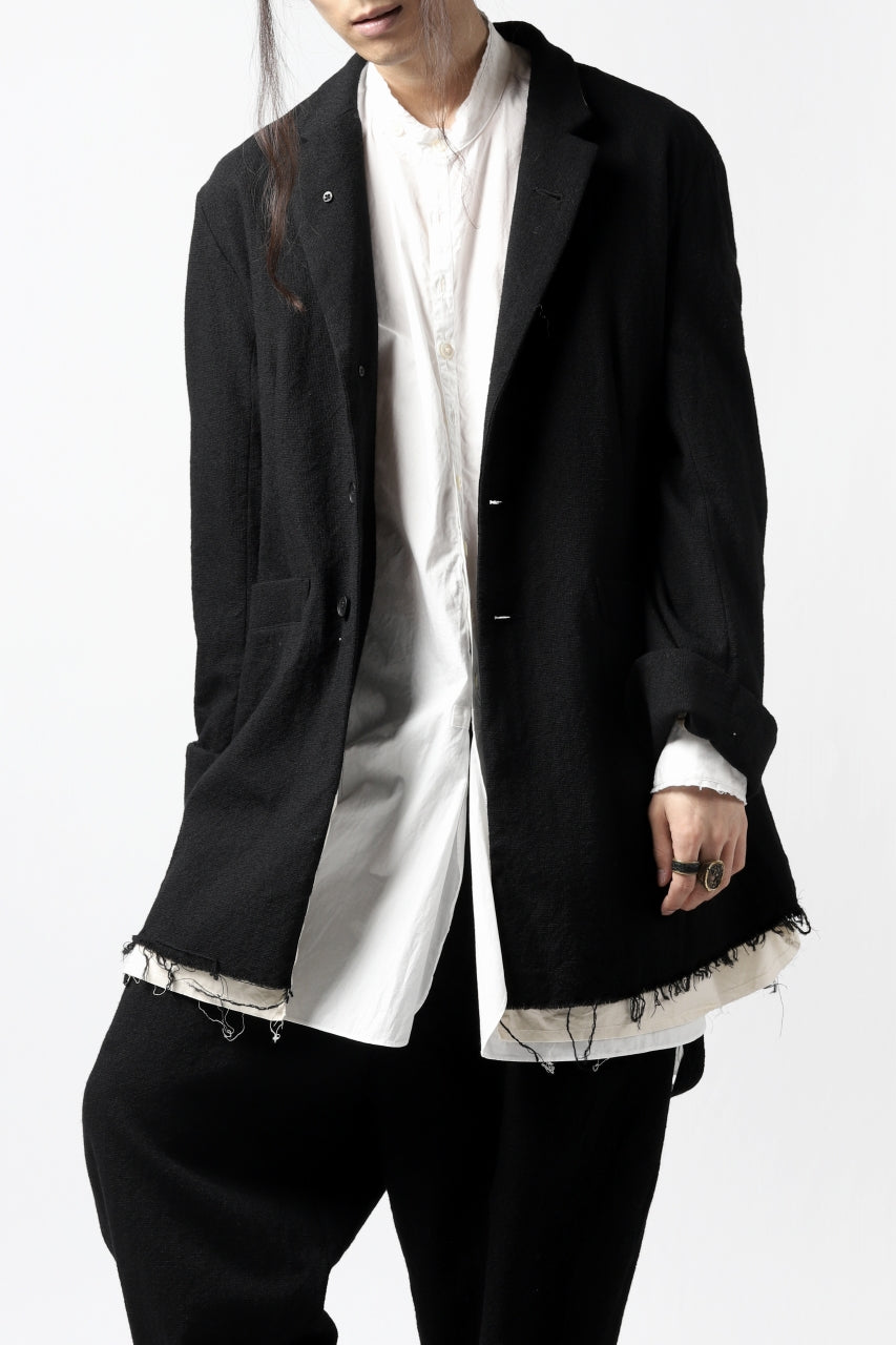 画像をギャラリービューアに読み込む, KLASICA BASTILLE PILGRIM BLAZER / OFF TWEED WOOL (BLACK)