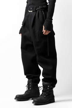画像をギャラリービューアに読み込む, ISAMU KATAYAMA BACKLASH LOW CROTCH CARGO PANTS / CASHMERE WOOL MELTON (BLACK)