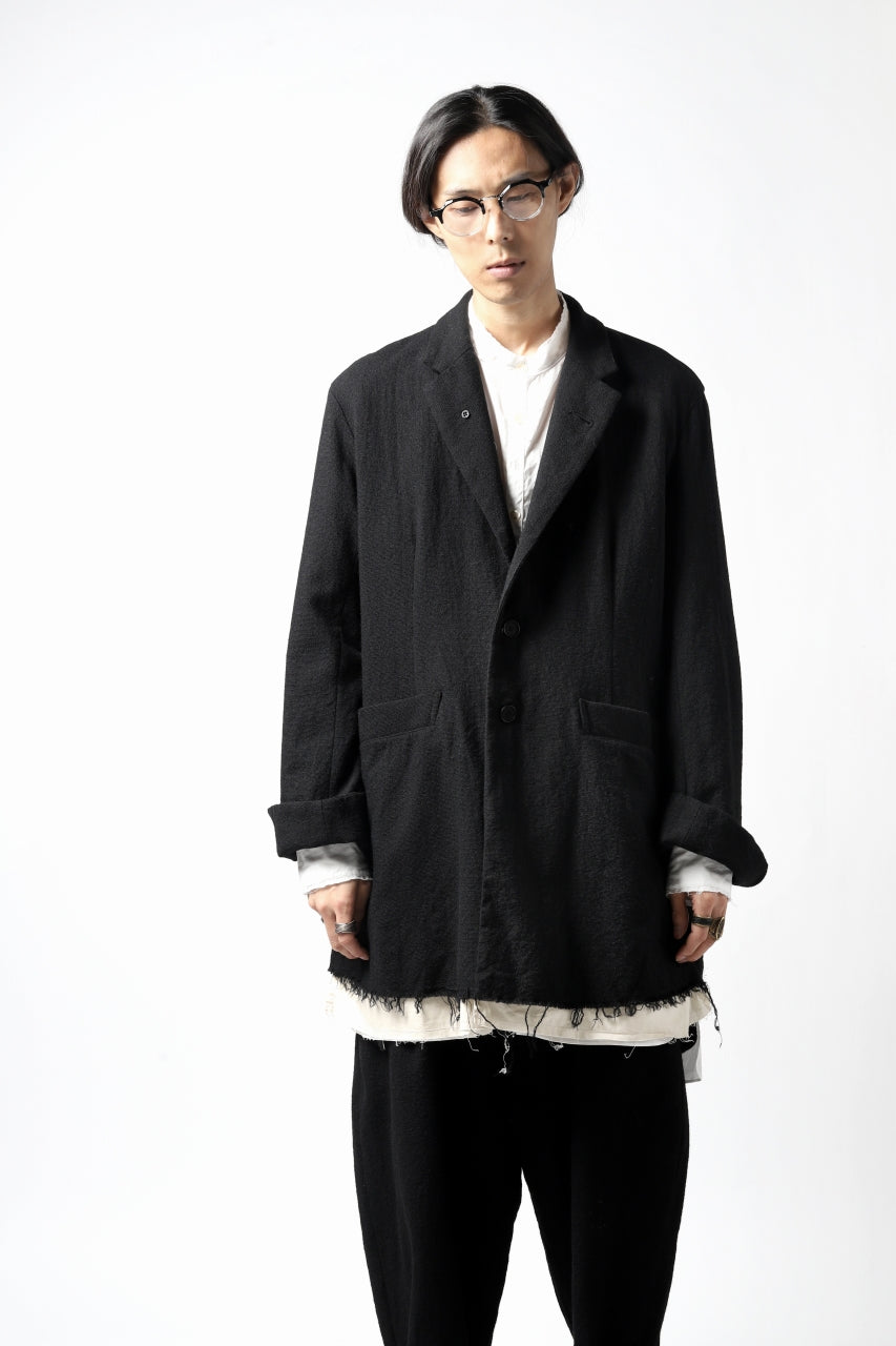画像をギャラリービューアに読み込む, KLASICA BASTILLE PILGRIM BLAZER / OFF TWEED WOOL (BLACK)