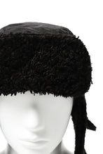 画像をギャラリービューアに読み込む, masnada REVERSIBLE TRAPPER HAT / REPURPOSED LINEN FUR AND RIPSTOP (BLACK)
