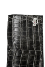 Load image into Gallery viewer, ISAMU KATAYAMA BACKLASH CROCODILE LONG WALLET / (SUMI DYED GREY)