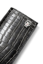 Load image into Gallery viewer, ISAMU KATAYAMA BACKLASH CROCODILE LONG WALLET / (SUMI DYED GREY)