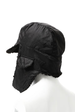 画像をギャラリービューアに読み込む, masnada REVERSIBLE TRAPPER HAT / REPURPOSED LINEN FUR AND RIPSTOP (BLACK)