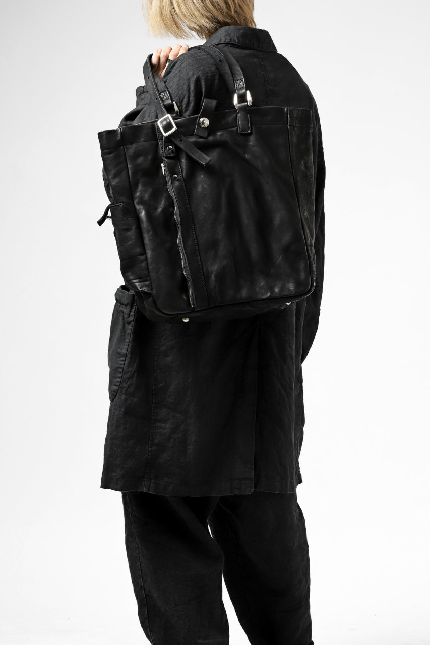 画像をギャラリービューアに読み込む, ISAMU KATAYAMA BACKLASH TOTE BAG / DOUBLE-SHOULDER OBJECT DYED (BLACK)