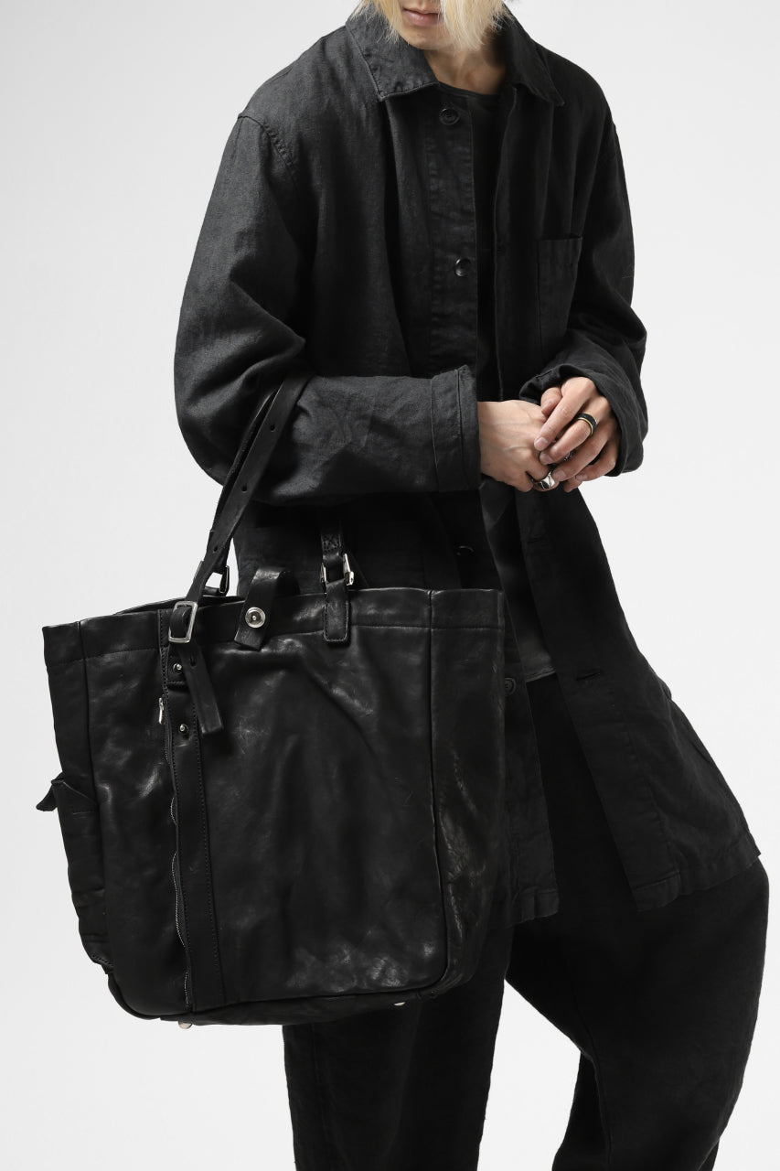 画像をギャラリービューアに読み込む, ISAMU KATAYAMA BACKLASH TOTE BAG / DOUBLE SHOULDER OBJECT DYED (BLACK)
