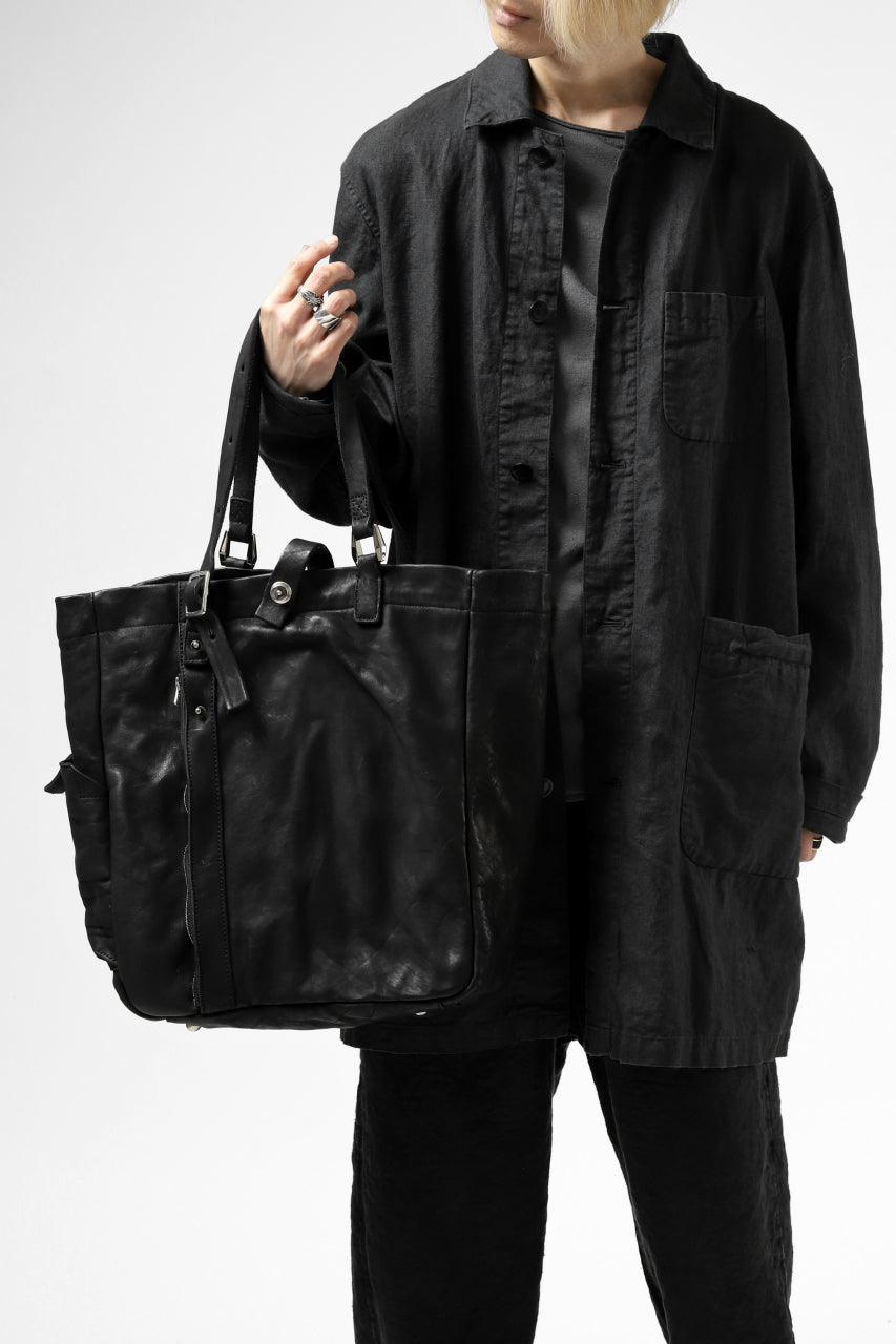 画像をギャラリービューアに読み込む, ISAMU KATAYAMA BACKLASH TOTE BAG / DOUBLE SHOULDER OBJECT DYED (BLACK)
