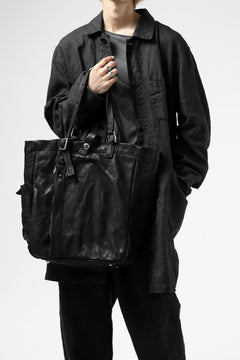 Load image into Gallery viewer, ISAMU KATAYAMA BACKLASH TOTE BAG / DOUBLE SHOULDER OBJECT DYED (BLACK) ※