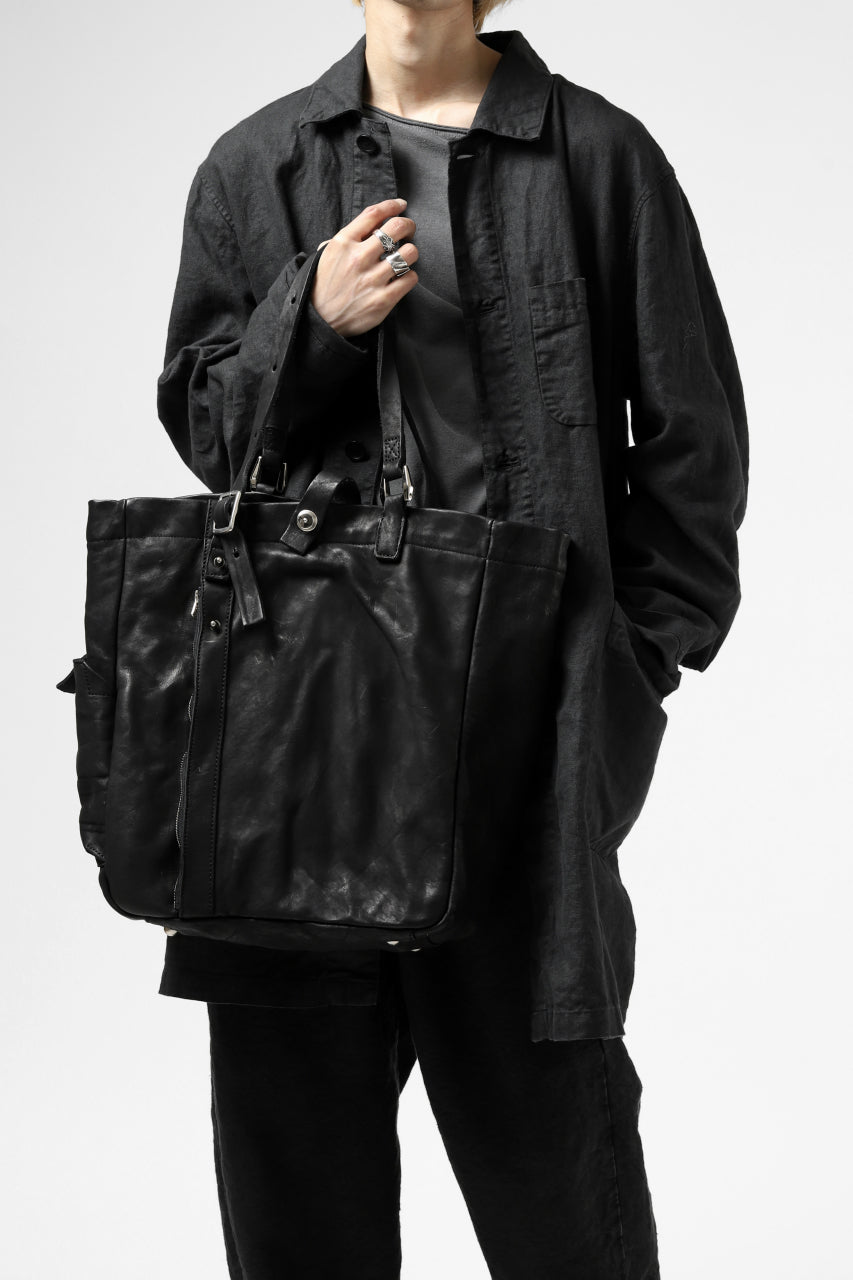 画像をギャラリービューアに読み込む, ISAMU KATAYAMA BACKLASH TOTE BAG / DOUBLE SHOULDER OBJECT DYED (BLACK)