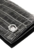 Load image into Gallery viewer, ISAMU KATAYAMA BACKLASH CROCODILE LONG WALLET / (SUMI DYED GREY)