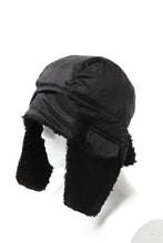 画像をギャラリービューアに読み込む, masnada REVERSIBLE TRAPPER HAT / REPURPOSED LINEN FUR AND RIPSTOP (BLACK)