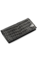 Load image into Gallery viewer, ISAMU KATAYAMA BACKLASH CROCODILE LONG WALLET / (SUMI DYED GREY)