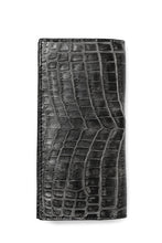 Load image into Gallery viewer, ISAMU KATAYAMA BACKLASH CROCODILE LONG WALLET / (SUMI DYED GREY)