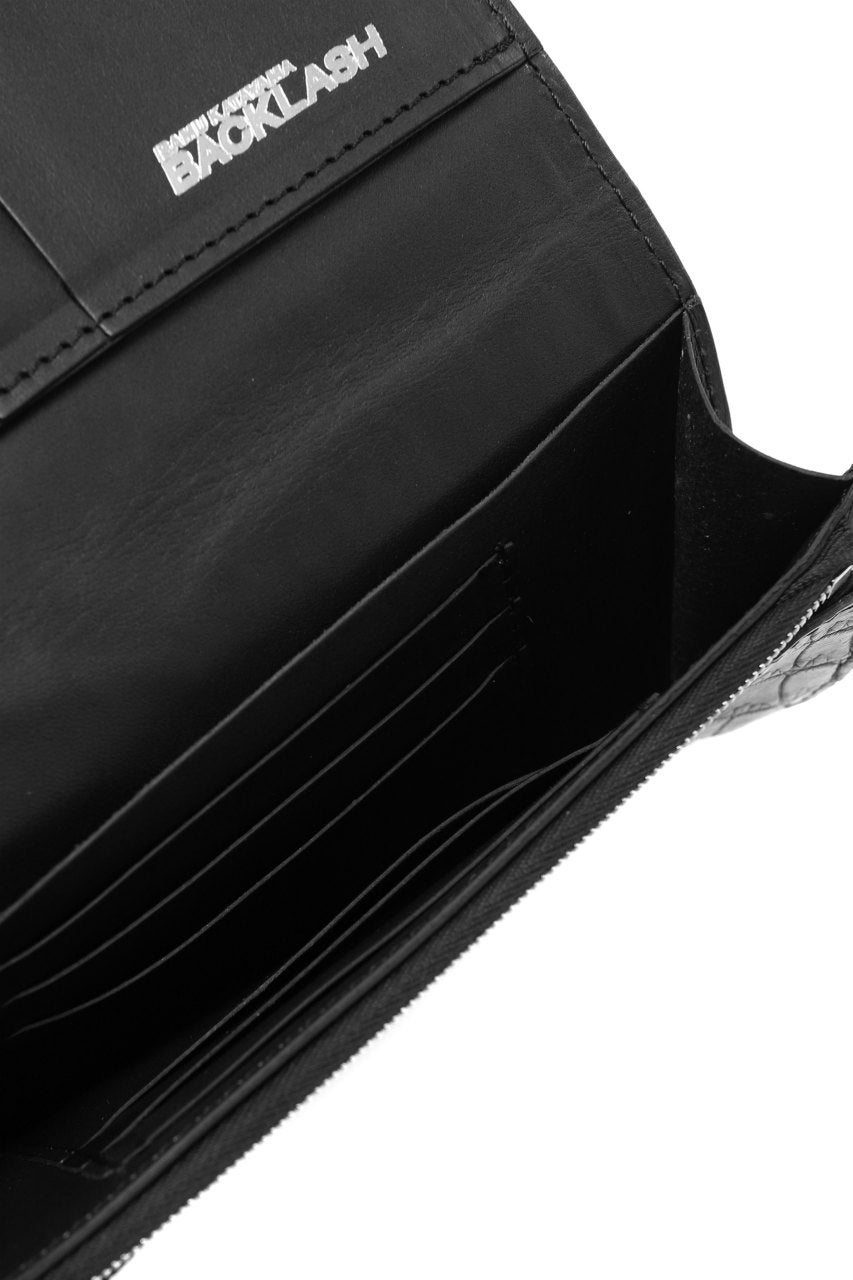 Load image into Gallery viewer, ISAMU KATAYAMA BACKLASH CROCODILE LONG WALLET / (SUMI DYED GREY)