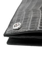 Load image into Gallery viewer, ISAMU KATAYAMA BACKLASH CROCODILE LONG WALLET / (SUMI DYED GREY)