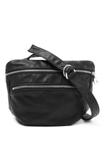 Load image into Gallery viewer, ISAMU KATAYAMA BACKLASH STRAP ZIP BAG / MONOCHROME LUXURY STEER (BLACK)