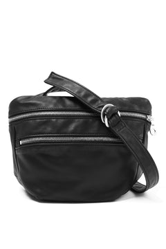 Load image into Gallery viewer, ISAMU KATAYAMA BACKLASH STRAP ZIP BAG / MONOCHROME LUXURY STEER (BLACK)