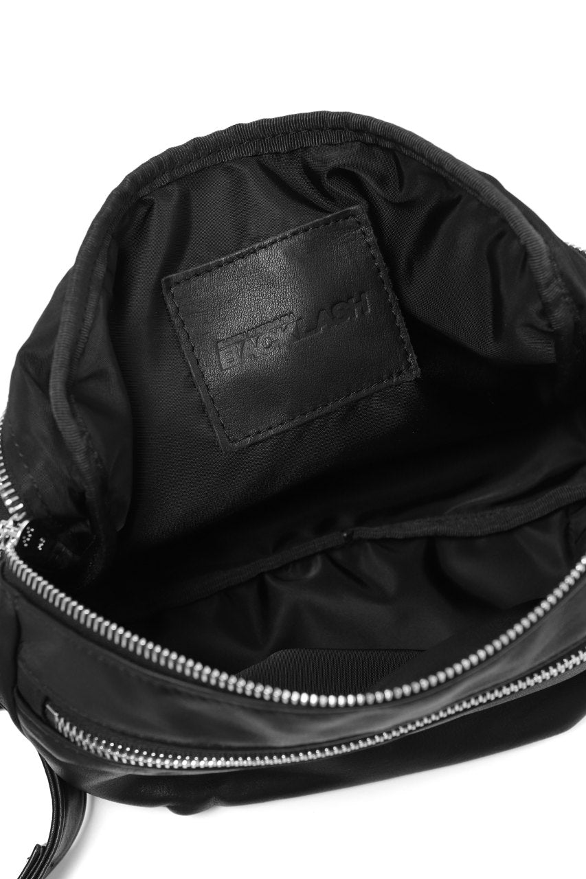 Load image into Gallery viewer, ISAMU KATAYAMA BACKLASH STRAP ZIP BAG / MONOCHROME LUXURY STEER (BLACK)