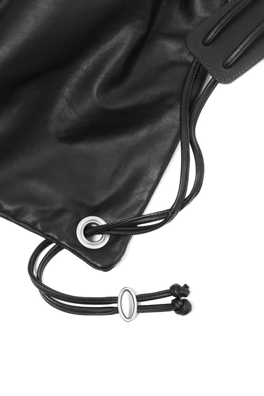 Load image into Gallery viewer, ISAMU KATAYAMA BACKLASH DRAWSTRING BACKPACK / MONOCHROME LUXURY STEER (BLACK)