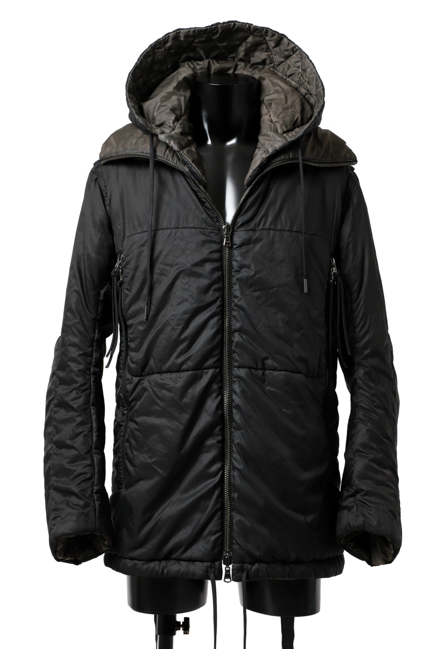 画像をギャラリービューアに読み込む, masnada REVERSIBLE 8WAY PADDED JACKET / RIPSTOP + RECYCLED WADDING (BLACK/DUST)