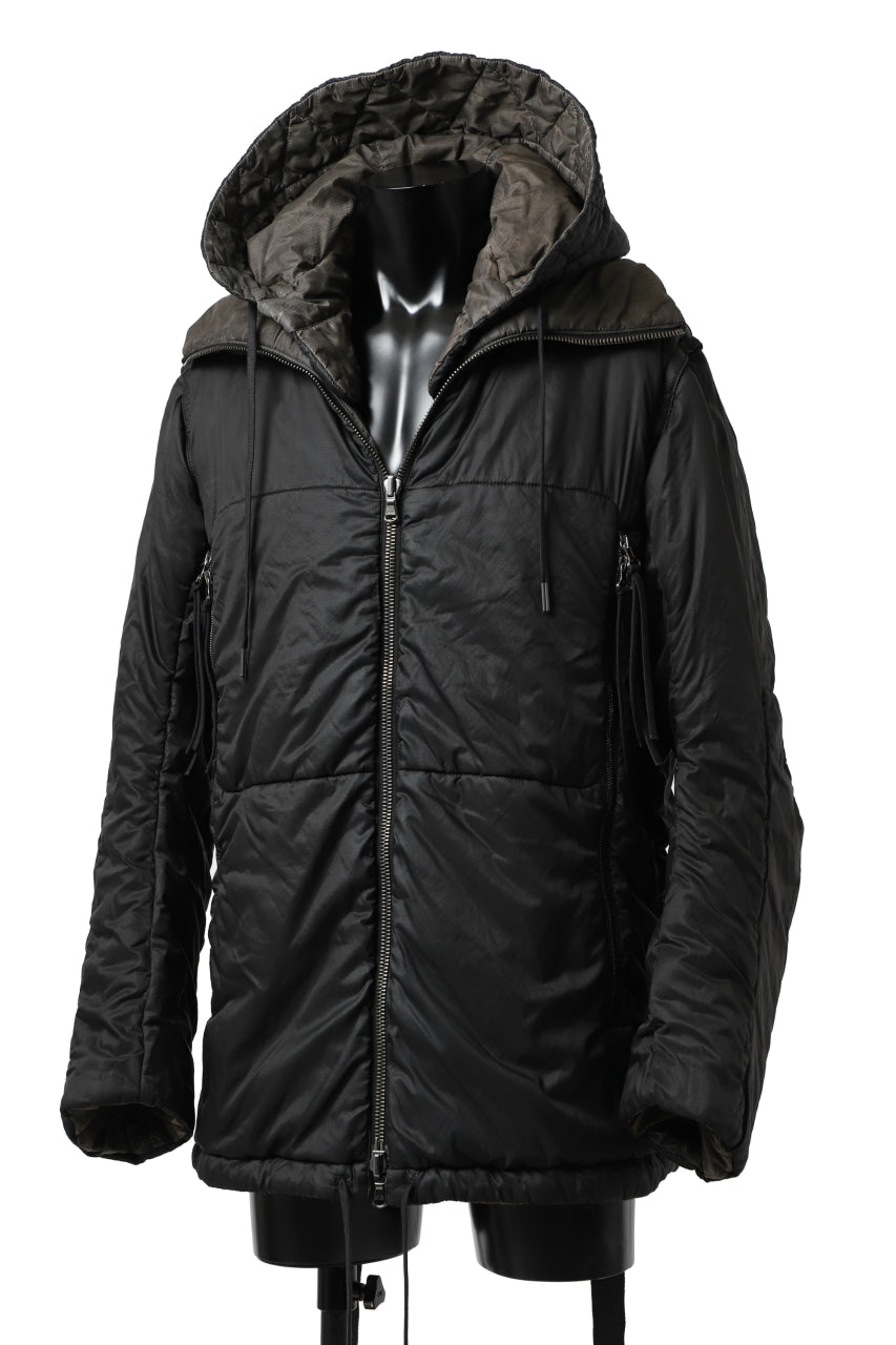 画像をギャラリービューアに読み込む, masnada REVERSIBLE 8WAY PADDED JACKET / RIPSTOP + RECYCLED WADDING (BLACK/DUST)