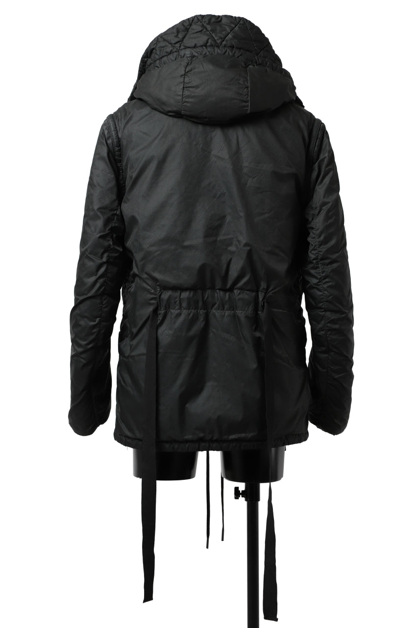 画像をギャラリービューアに読み込む, masnada REVERSIBLE 8WAY PADDED JACKET / RIPSTOP + RECYCLED WADDING (BLACK/LEGION)