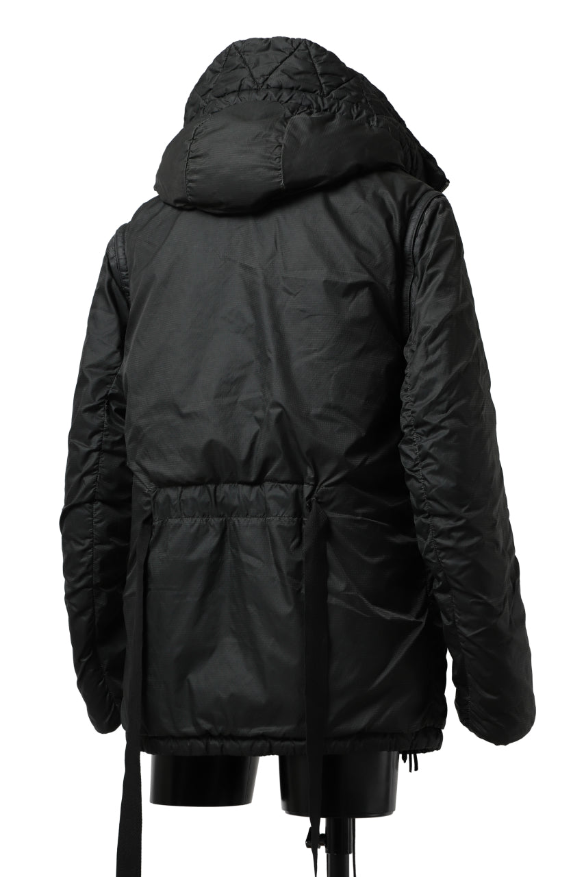 画像をギャラリービューアに読み込む, masnada REVERSIBLE 8WAY PADDED JACKET / RIPSTOP + RECYCLED WADDING (BLACK/LEGION)