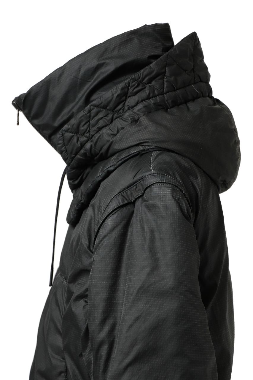 画像をギャラリービューアに読み込む, masnada REVERSIBLE 8WAY PADDED JACKET / RIPSTOP + RECYCLED WADDING (BLACK/LEGION)