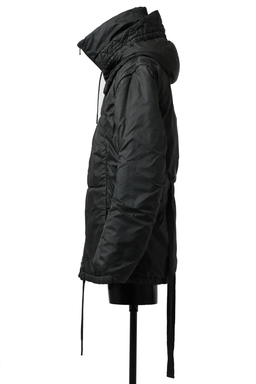 画像をギャラリービューアに読み込む, masnada REVERSIBLE 8WAY PADDED JACKET / RIPSTOP + RECYCLED WADDING (BLACK/LEGION)