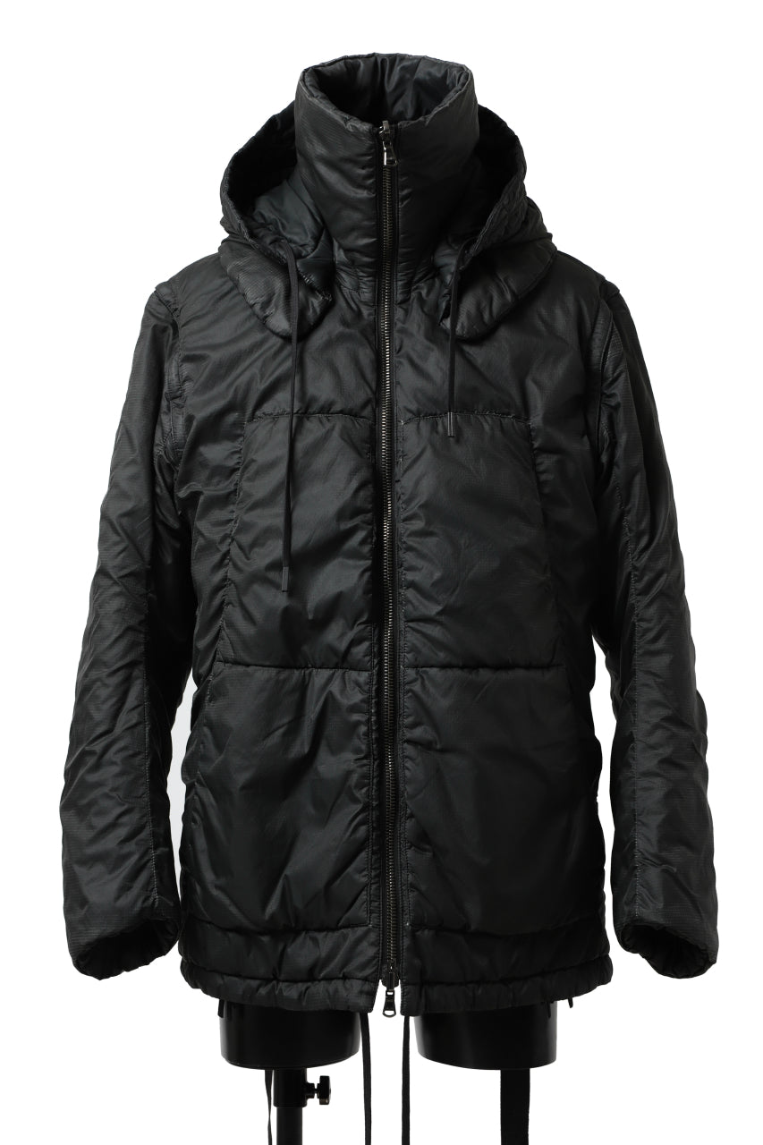 画像をギャラリービューアに読み込む, masnada REVERSIBLE 8WAY PADDED JACKET / RIPSTOP + RECYCLED WADDING (BLACK/LEGION)